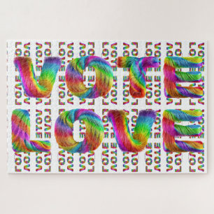 Puzzle SlipperyJoe vote amour égalité fourrure arc-en-cie