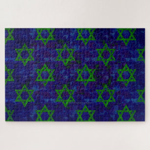 Puzzle SlipperyJoe's Hanukkah rangées vertes Étoiles de D