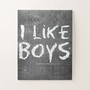 Puzzle SlipperyJoe's J'aime les garçons tableau noir sale
