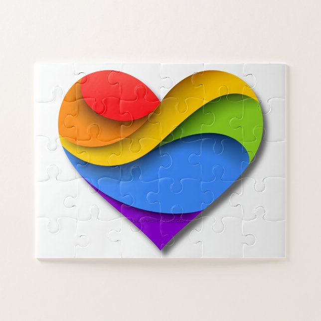 Puzzle SlipperyJoe's Pride Heart Curves forme de coeur tr (Horizontal)