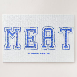 Puzzle SlipperyJoe's viande mot collégié style bleu arti