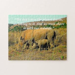 Puzzle Slogan Personnalisé/Récifs Rhino Conservation