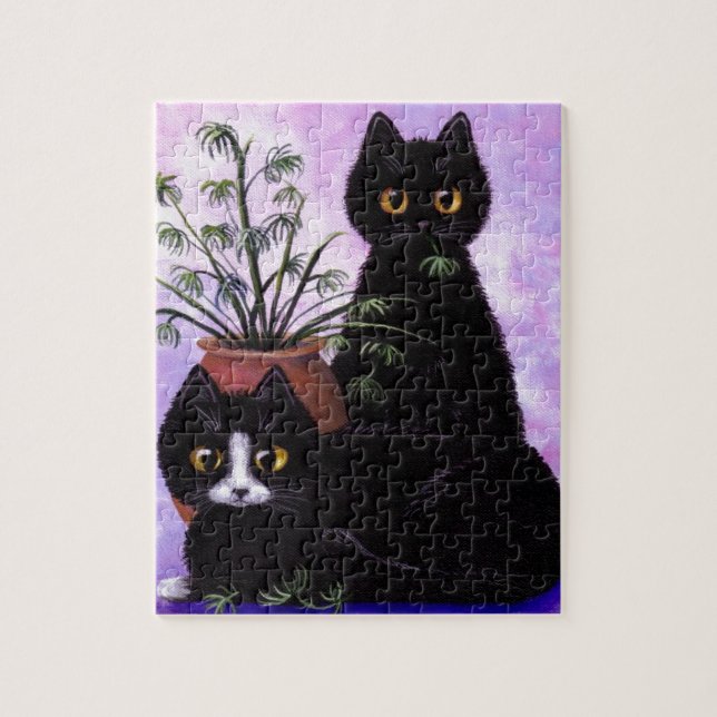 Puzzle Smoking noir Creationarts de chats drôles (Vertical)