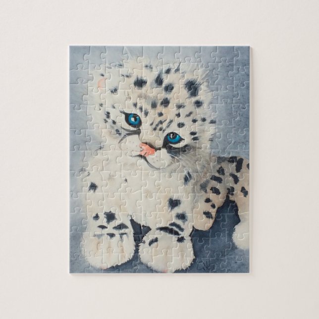 Puzzle Snow Leopard Niedlich Big Cat Puzzle für Ki (Vertikal)