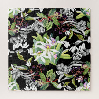 Puzzle Snowdrops & Orchidées : Motif noir croisé