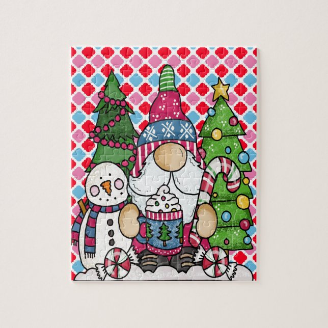 Puzzle Snowman gnome & Xmas Tree (Vertikal)