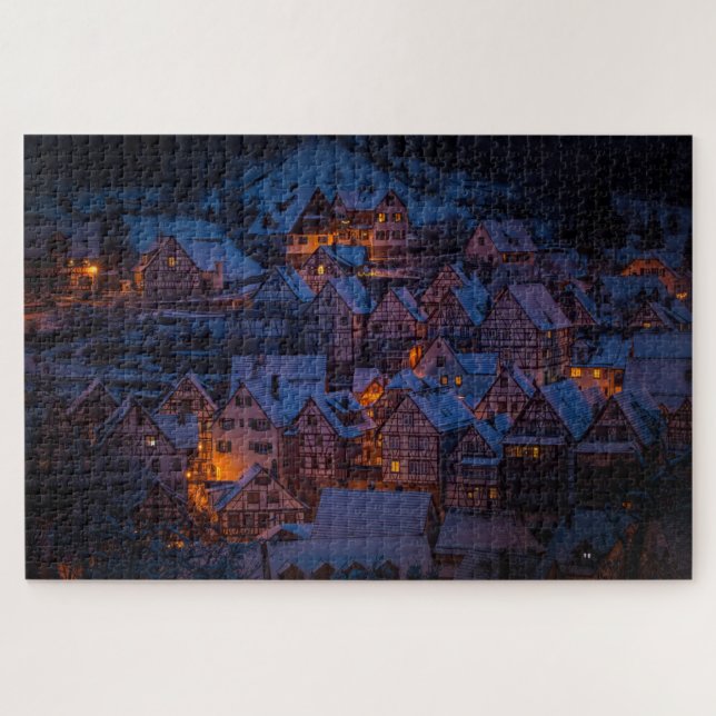 Puzzle Snowy Houses scenic (Horizontal)