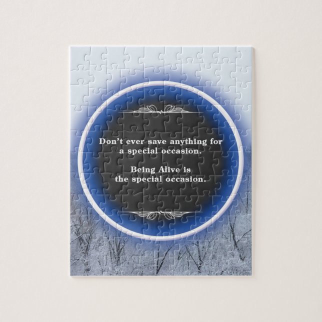 Puzzle Snowy Winter Scene Quote (Vertical)