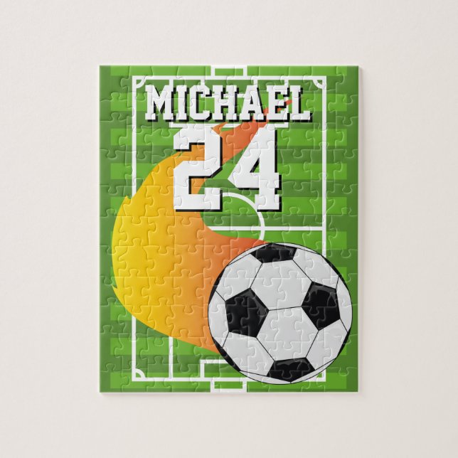 Puzzle Soccer Ball Nom Jersey Numéro Sports (Vertical)