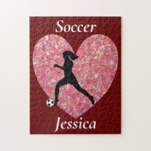 Soccer Girl coeur, Nom personnalisé soccer Girl