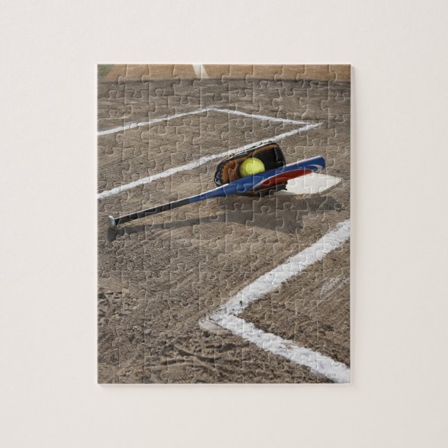 Puzzle Softball, gant de softball et chauve-souris à la p (Vertical)