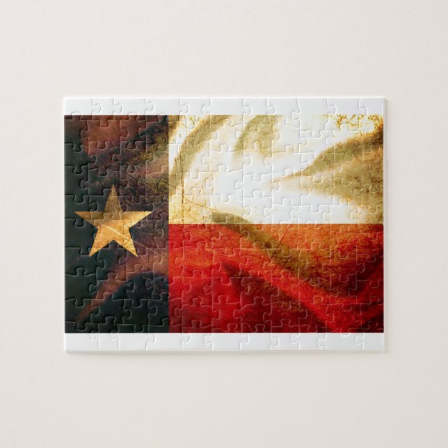 Puzzle Soie de ondulation de drapeau du Texas (Horizontal)