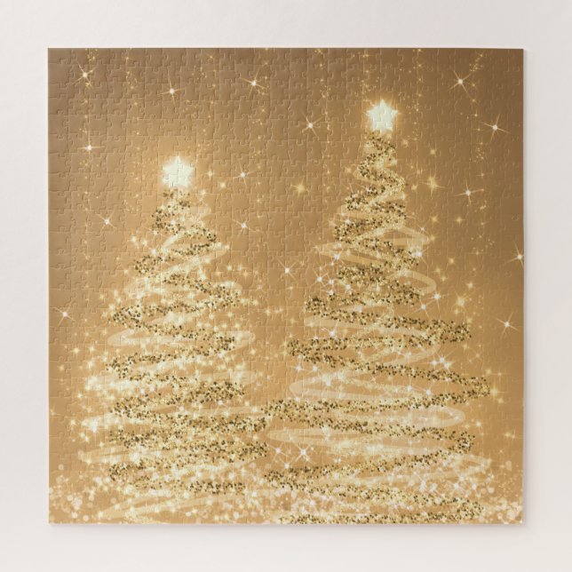 Puzzle Soirée de Noël Élégante Étincelante Arbres étincel (Vertical)