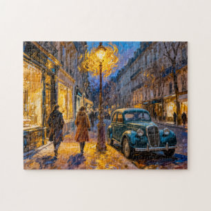 Puzzle Soirée de ville automnale impressionniste avec atm