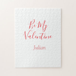 Puzzle Sois mon valentin nom rouge couple élégant