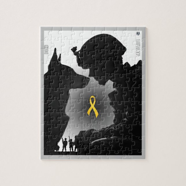 Puzzle Soldat et chien : Connexion profonde, amitié (Vertical)