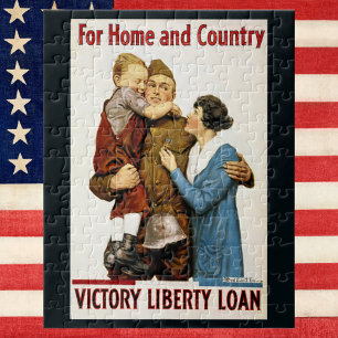 Puzzle Soldat patriotique vintage pour l'emprunt de la li