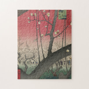 Puzzle soleil couchant japonais pruniers arbres