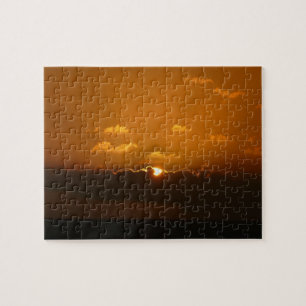 Puzzle Soleil Derrière les nuages I Orange Sunset Photo