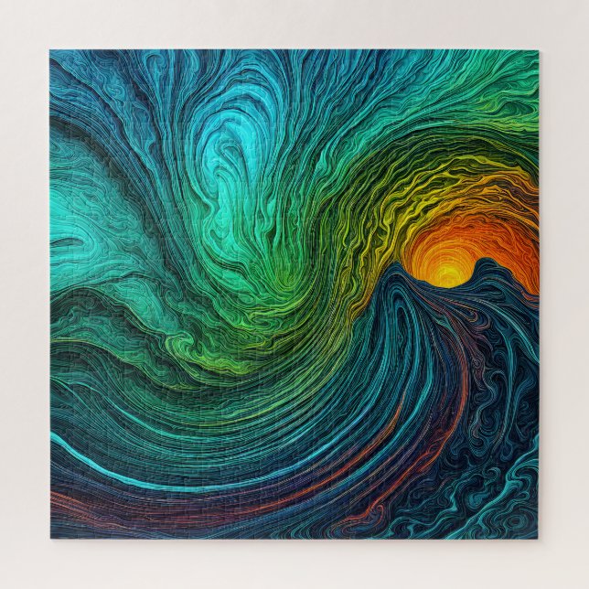 Puzzle "Soleil en voie de disparition" Vagues fractales A (Vertical)