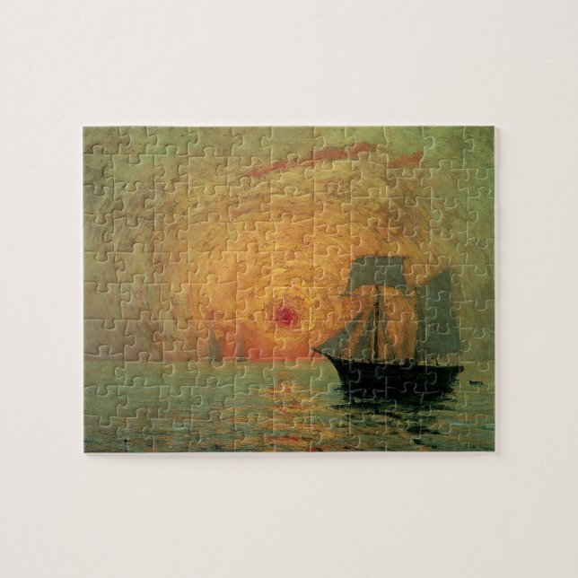 Puzzle Soleil rouge par Maxime Maufra, impressionnisme Vi (Horizontal)