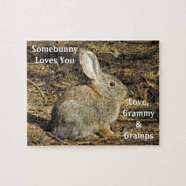 Puzzle Somebunny Aime Vous Adorable Lapin Photo Animal (Horizontal)