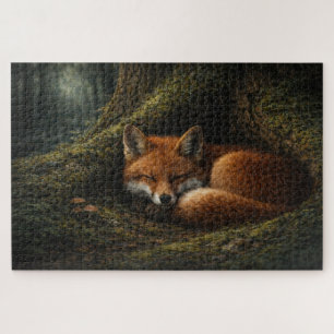 Puzzle Sommeil profond en forêt Art du renard rouge P
