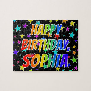 Puzzle "SOPHIE" Prénom, amusant "ANNIVERSAIRE HEUREUX"
