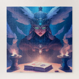 Puzzle Sorcière se préparant à lancer un sort