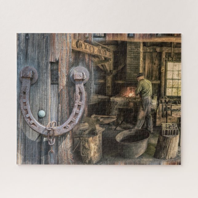 Puzzle Souder Vintage forgeron fer à cheval (Horizontal)