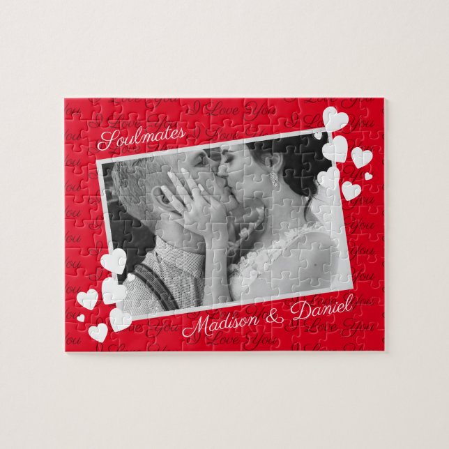 Puzzle Soulmates I Love You Personnalisé Photo Romantique (Horizontal)