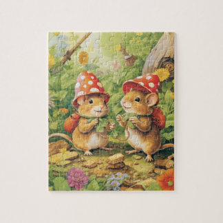 Puzzle Souris avec Casquette de champignon
