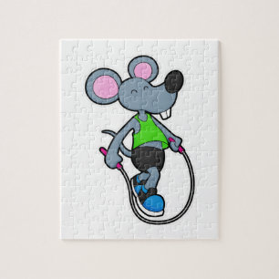 Puzzle Souris en forme avec corde
