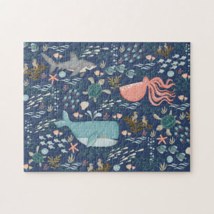 Puzzle Sous la mer Aquarelle Océan Animaux Art