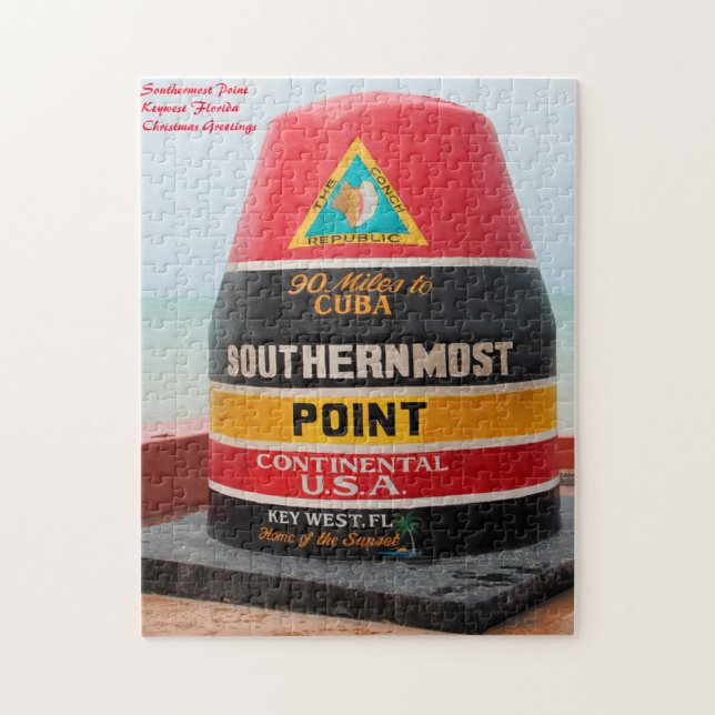 Puzzle Southern Most Point Florida. voeux de Noël (Vertical)