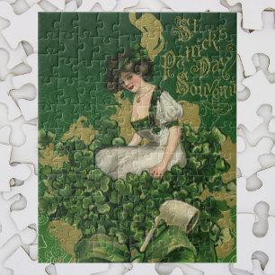 Puzzle Souvenir vintage de la Saint-Patrick, jeune Irland