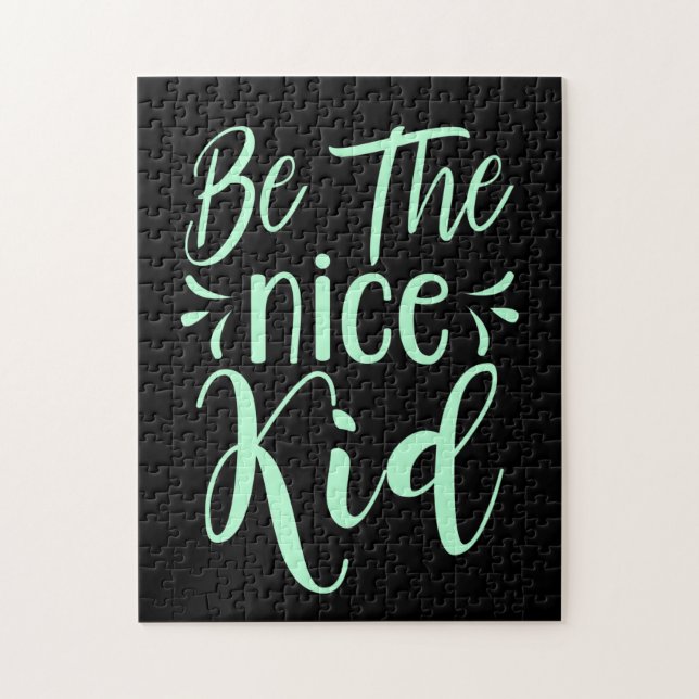 Puzzle Soyez le bon enfant message positif dans Mint Gree (Vertical)