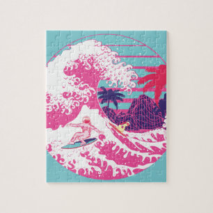 Puzzle Spaceman surfing The Great pink wave