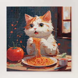 Puzzle Spaghetti mangeur de chat