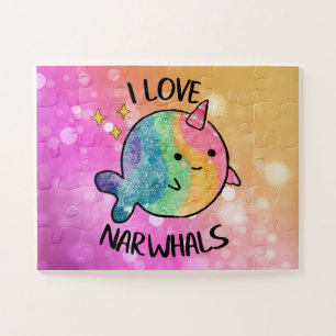 Puzzle Sparkle arc-en-ciel I Love Narwhals