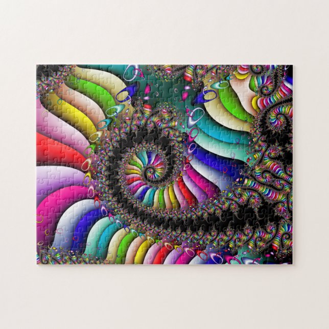 Puzzle Spirale multicolore de fractale (Horizontal)