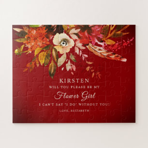 Puzzle Splendeur d'automne Floral Brûlé Rouge Soyez ma fi
