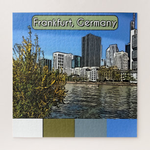 Puzzle Spring Skyline of Frankfurt, Germany