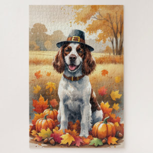 Puzzle Springer Spaniel dans les feuilles d'automne, Art