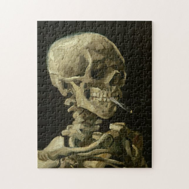 Puzzle Squelette avec la cigarette par Van Gogh (Vertical)