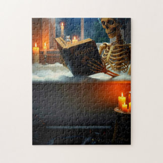 Puzzle Squelette se relaxant dans le bain