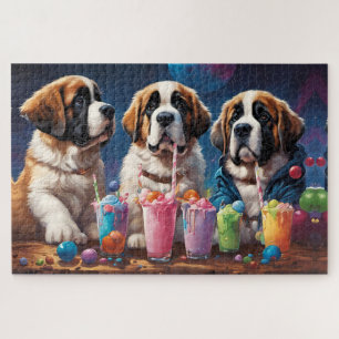 Puzzle St Bernard Puppies Party et Milkshakes