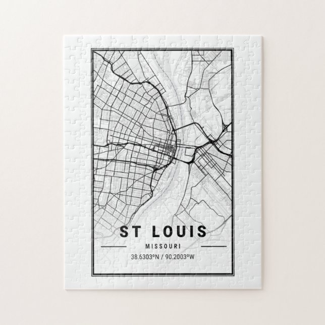 Puzzle St Louis Missouri USA Cities Travel City Map (Vertical)