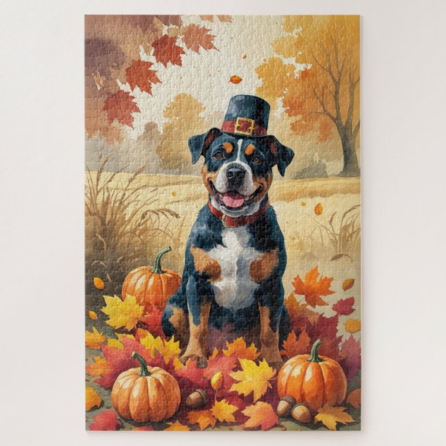 Puzzle Staffordshire américain en feuilles d'automne (Vertical)