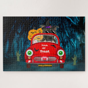 Puzzle Staffordshire Chien Conduisant une Voiture Effraya